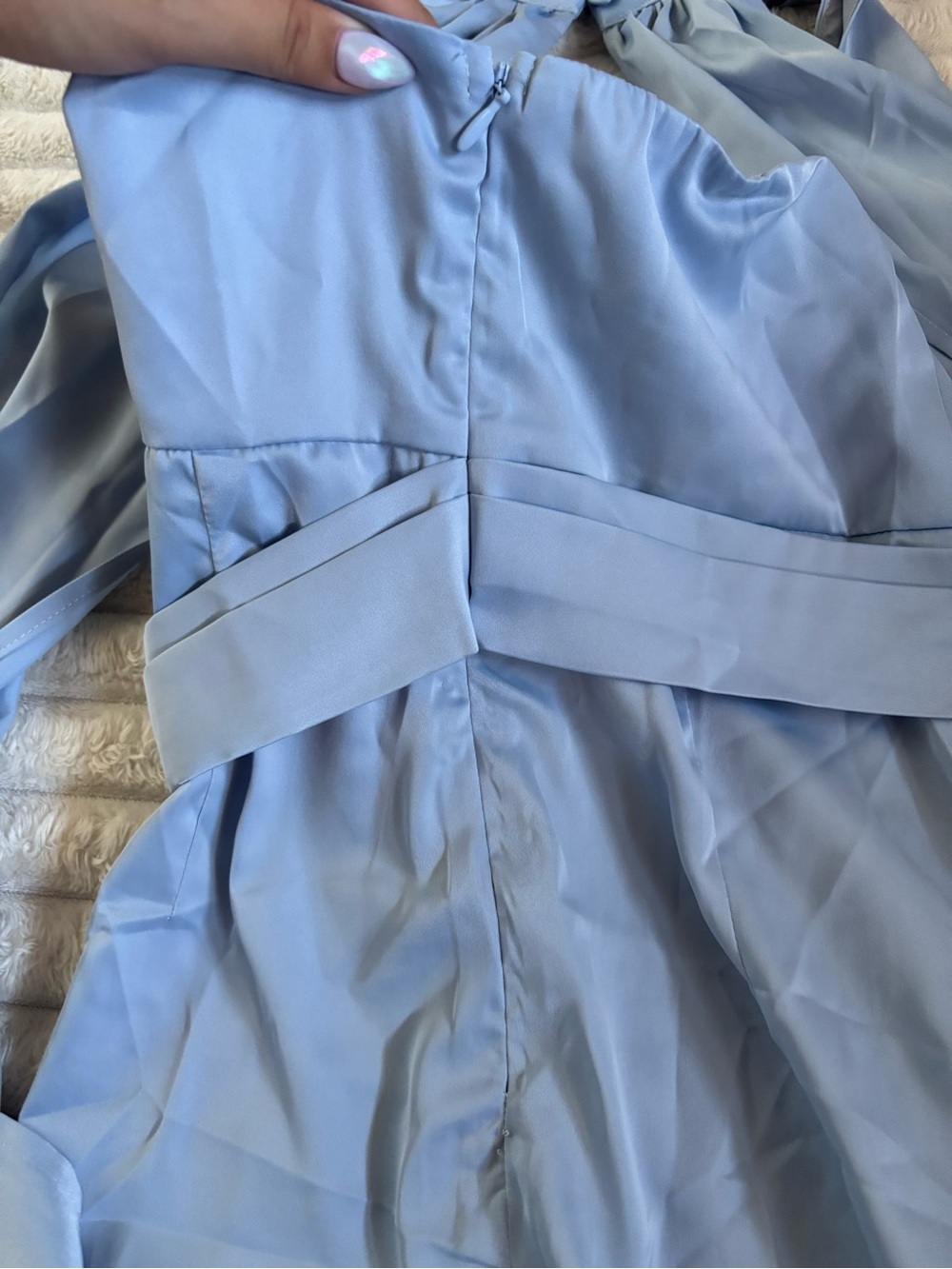 Cider Elegant Light Blue Halter Evening Dress - Picture 6 of 8